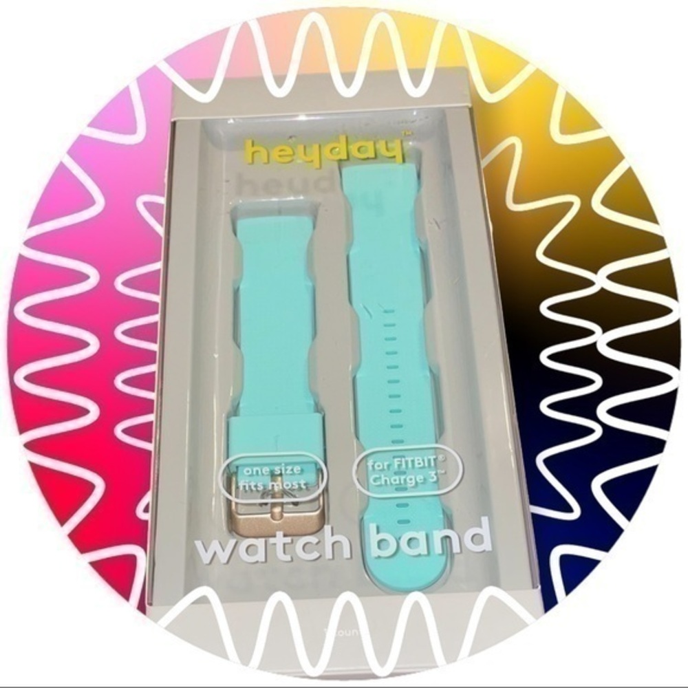 NIB Heyday Fitbit Charge Turquoise Silicon Wrist Band